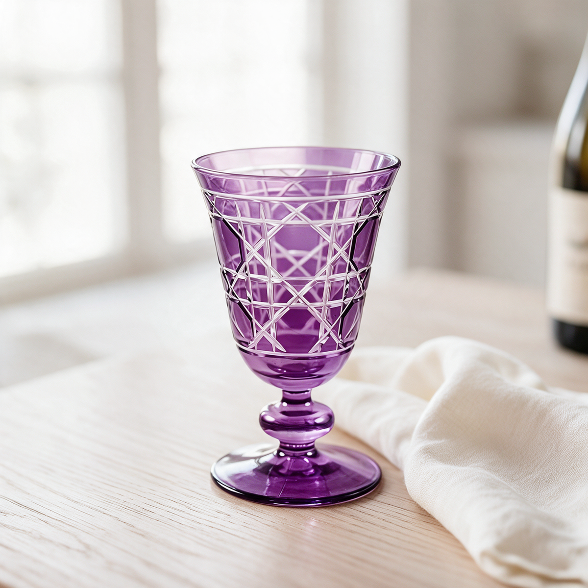 Gloria Cut Crystal Wine Goblet - Margerie Crystal USA