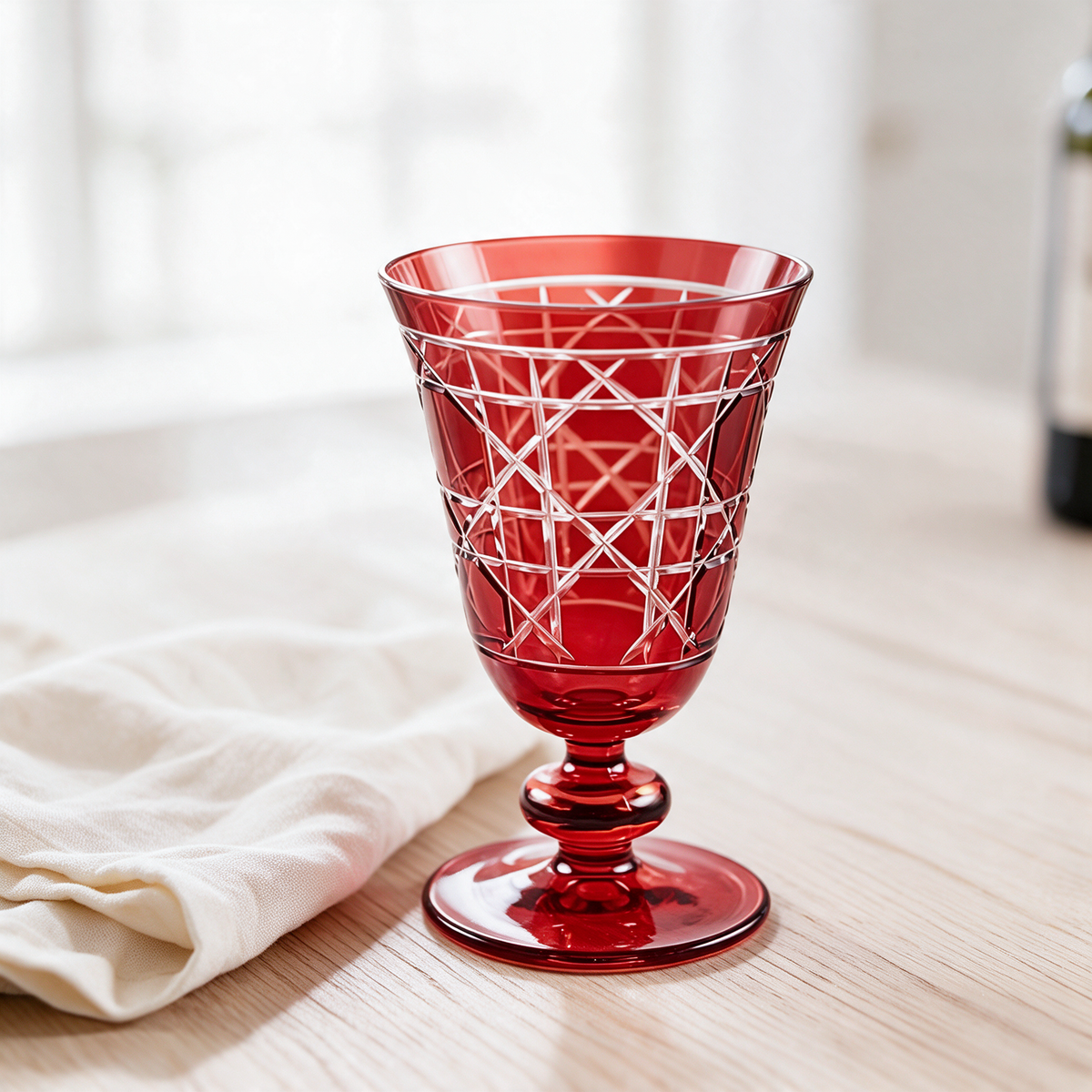 Gloria Cut Crystal Wine Goblet - Margerie Crystal USA