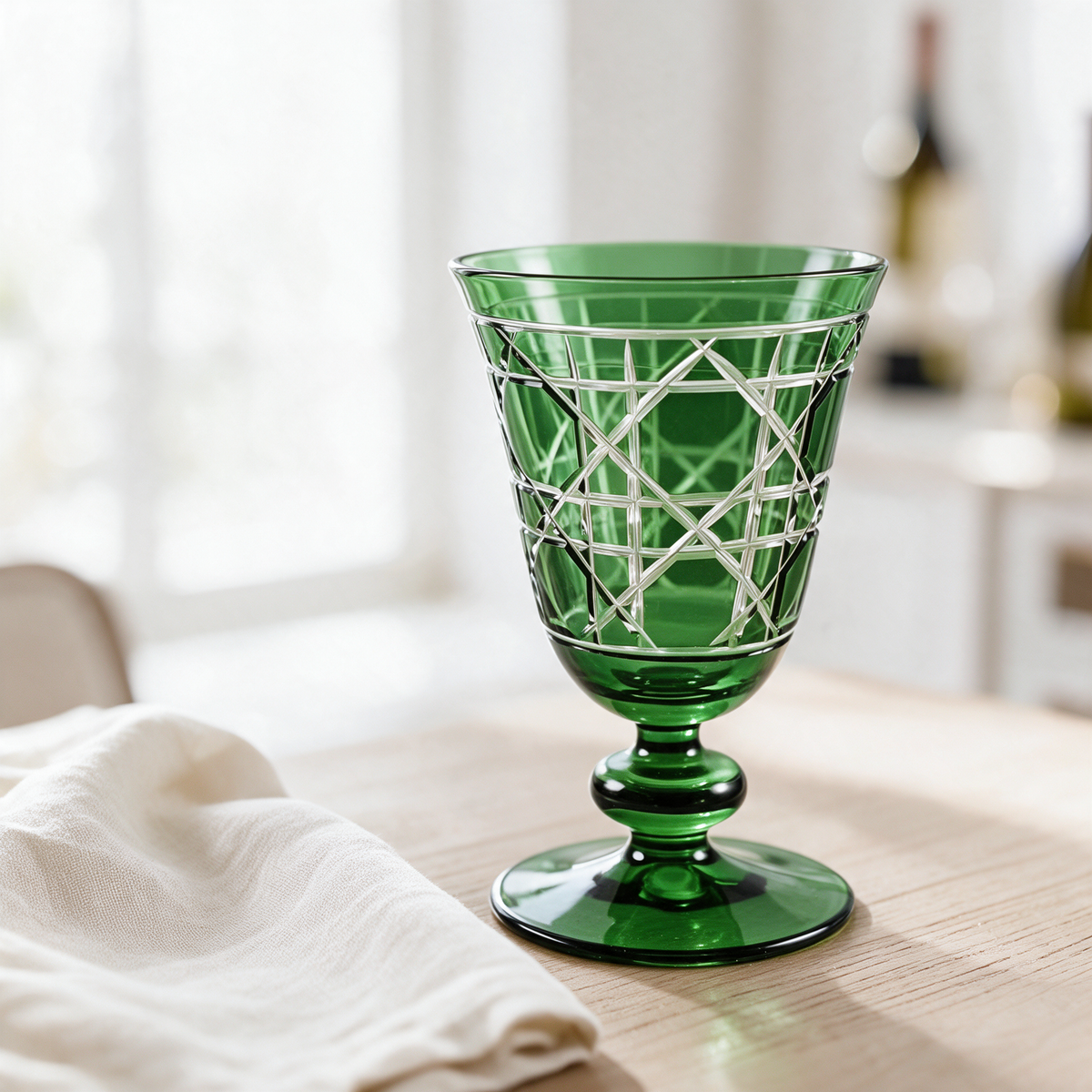Gloria Cut Crystal Wine Goblet - Margerie Crystal USA
