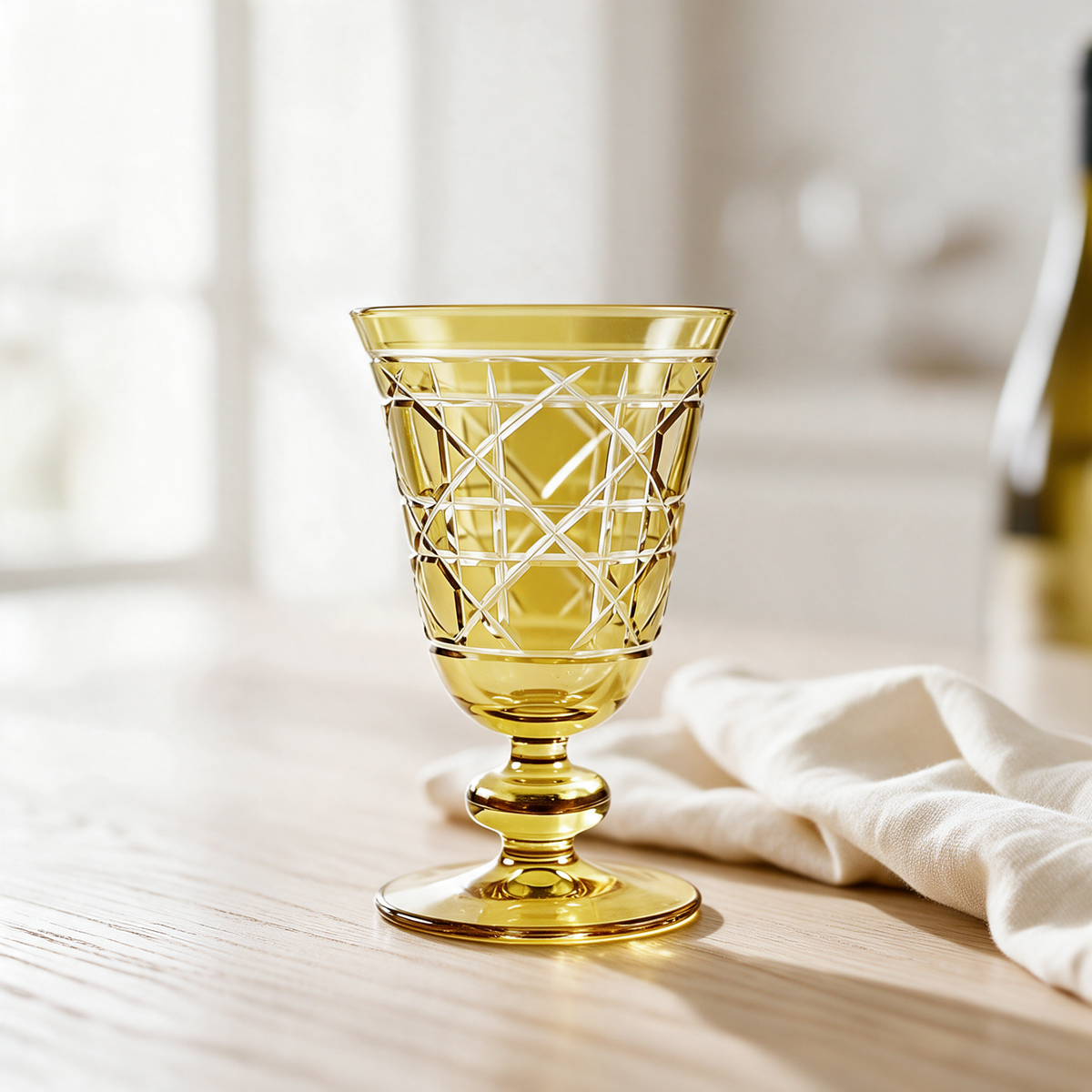 Gloria Cut Crystal Wine Goblet - Margerie Crystal USA