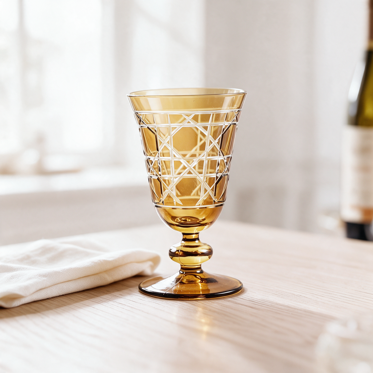 Gloria Cut Crystal Wine Goblet - Margerie Crystal USA
