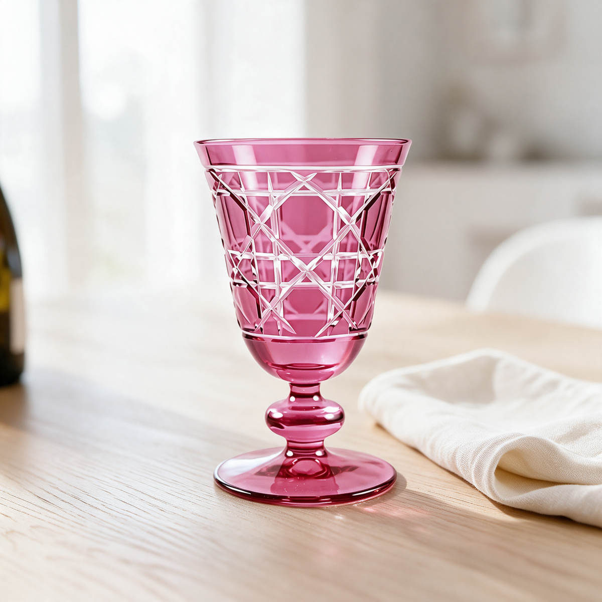 Gloria Cut Crystal Wine Goblet - Margerie Crystal USA