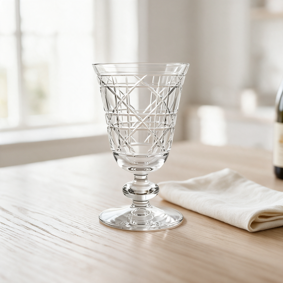 Gloria Cut Crystal Wine Goblet - Margerie Crystal USA