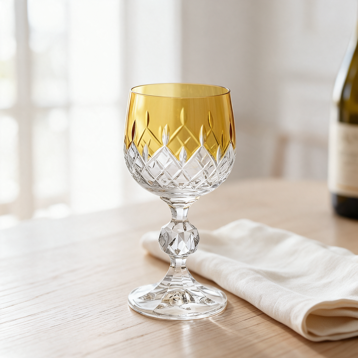 Aria Cut Crystal Wine Goblet - Margerie Crystal USA