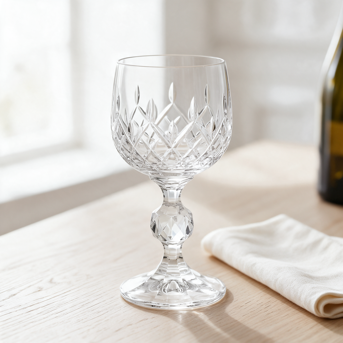 Aria Cut Crystal Wine Goblet - Margerie Crystal USA