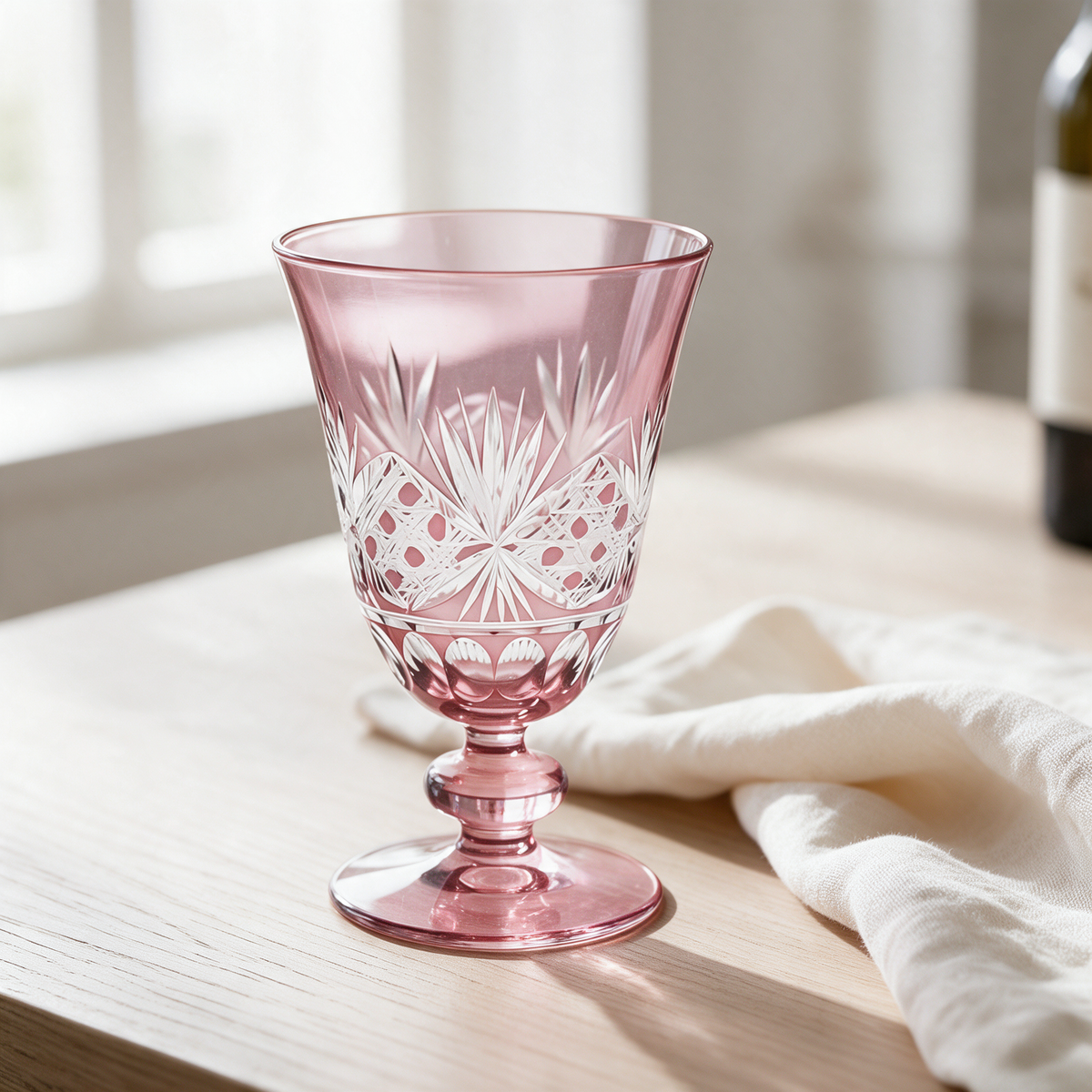 Victorian Cut Glass Goblet - Margerie Crystal USA