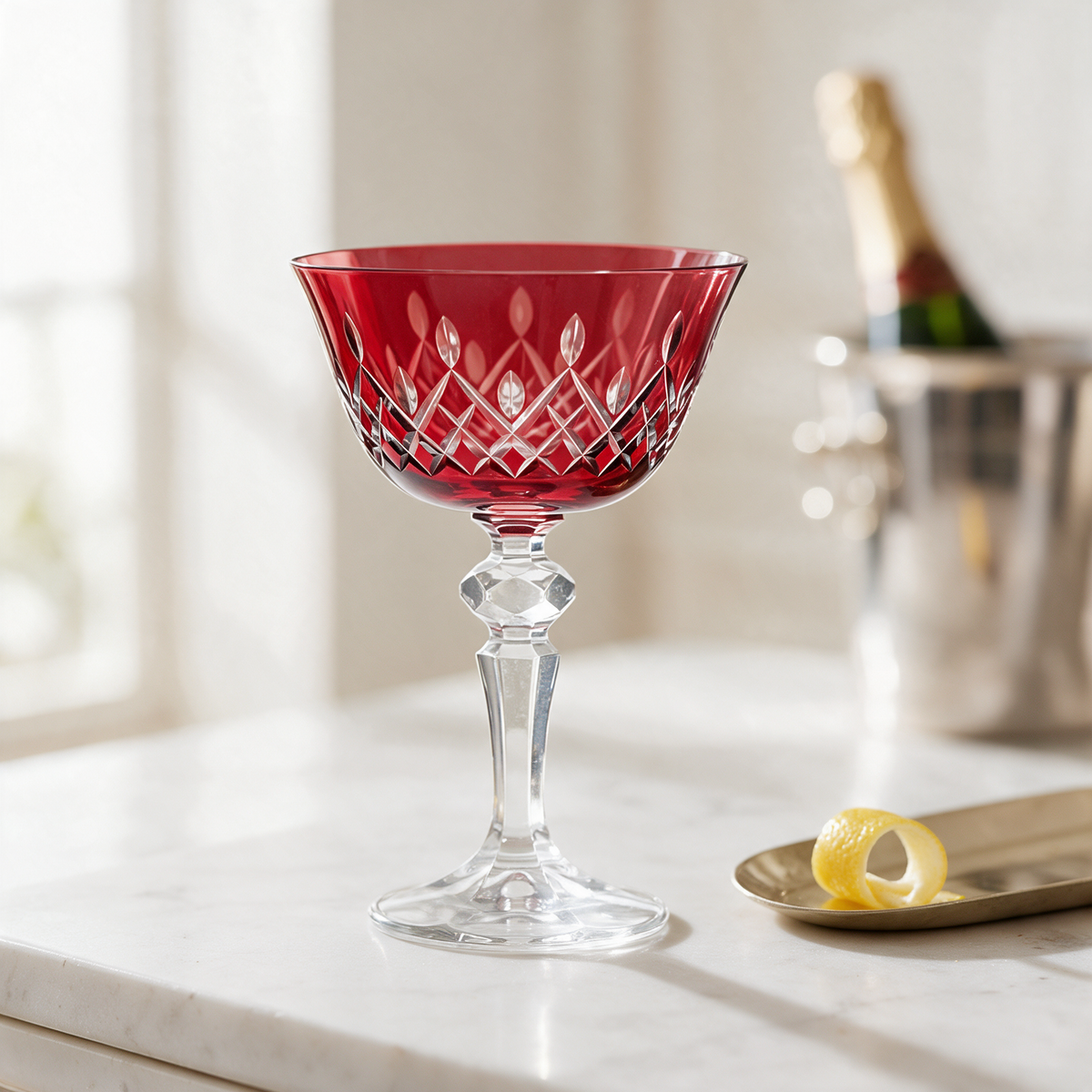 Aria Cut Crystal Champagne Coupe Glass