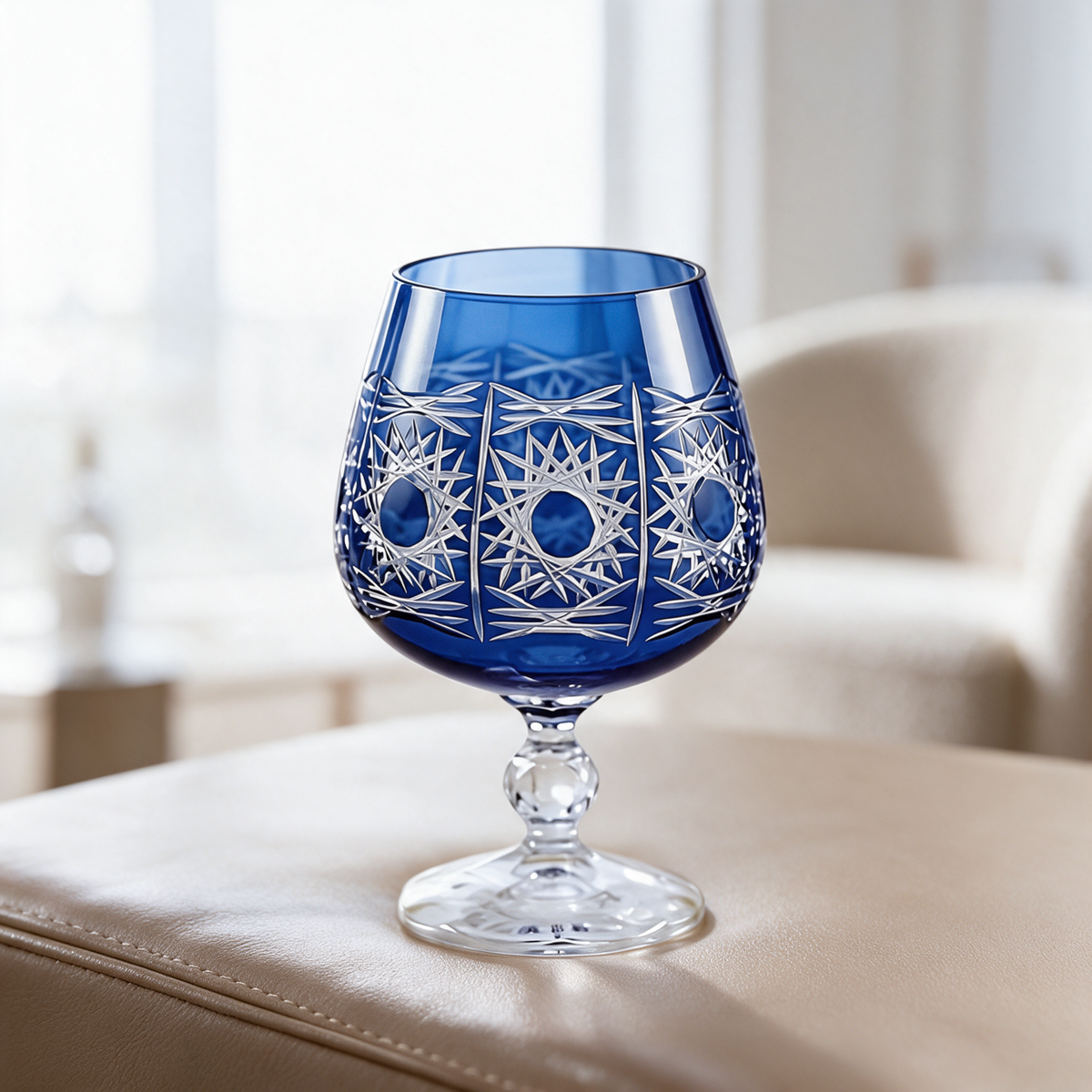 Pavo Cut Crystal Cognac Glass - Margerie Crystal USA