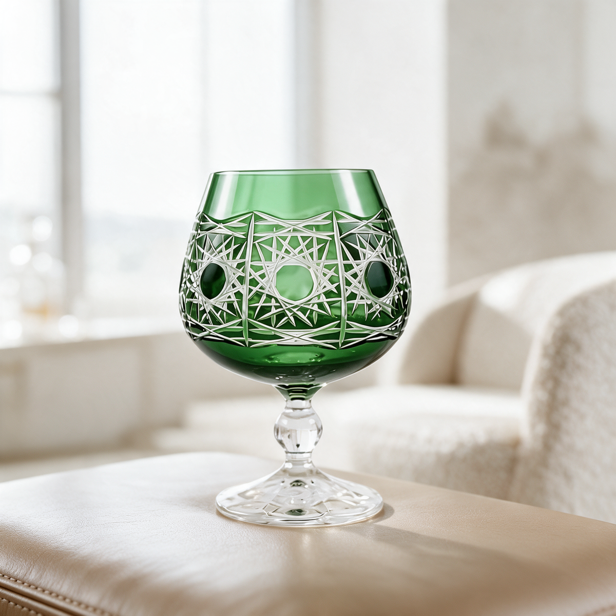 Pavo Cut Crystal Cognac Glass - Margerie Crystal USA