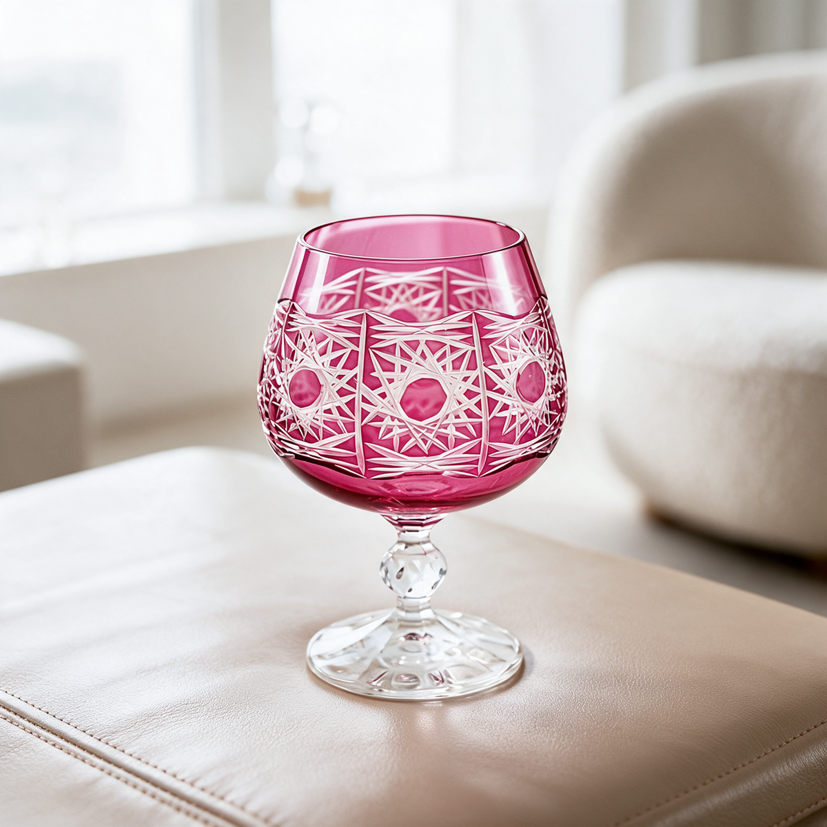 Pavo Cut Crystal Cognac Glass - Margerie Crystal USA