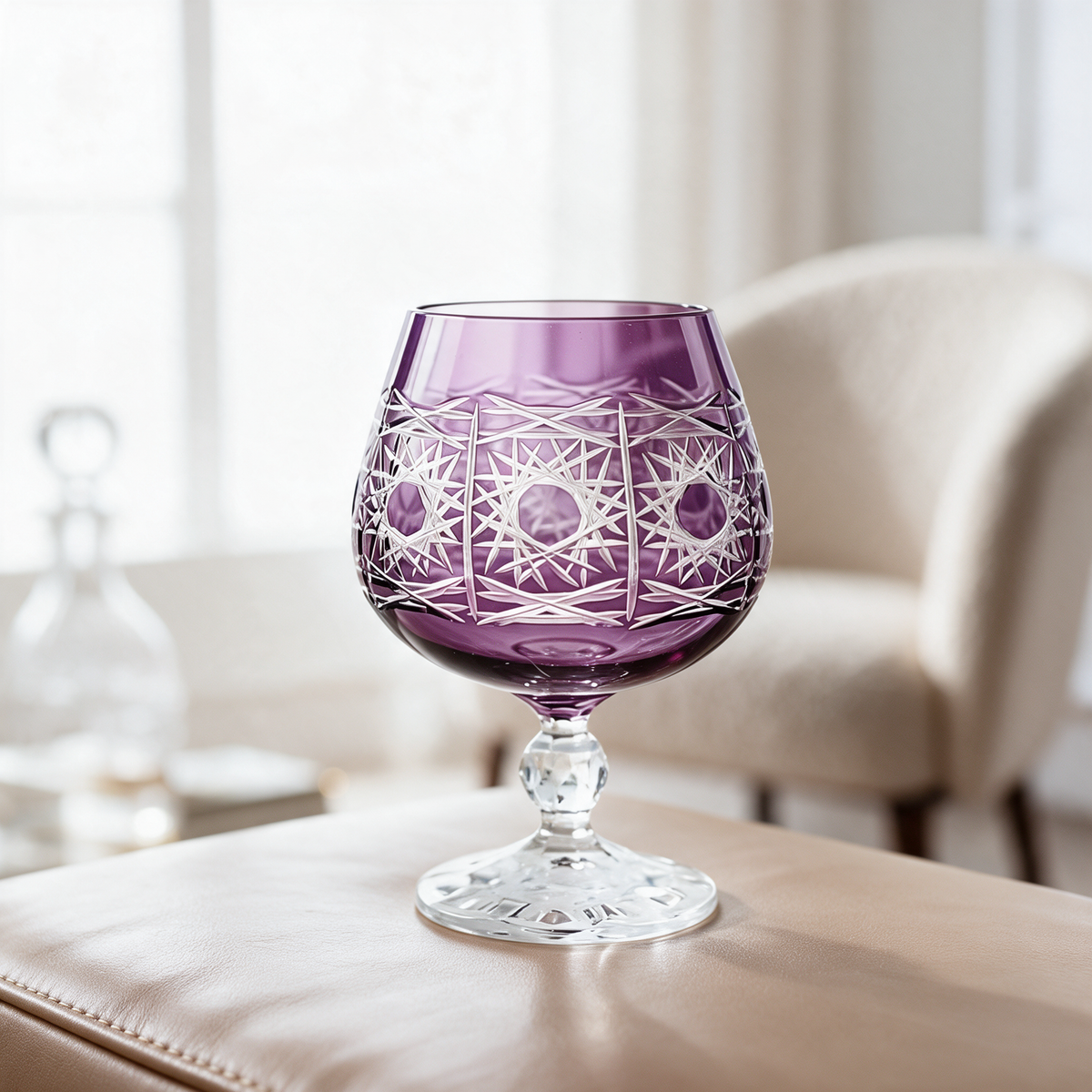 Pavo Cut Crystal Cognac Glass - Margerie Crystal USA