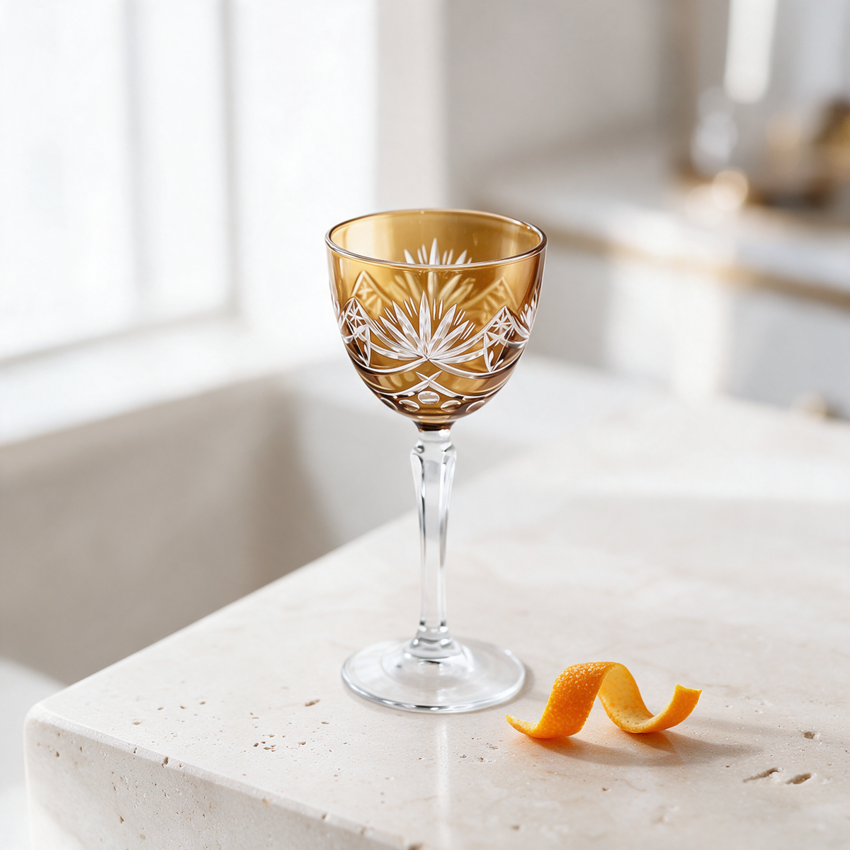 Vintage Cut Crystal Cocktail Glass - Margerie Crystal USA
