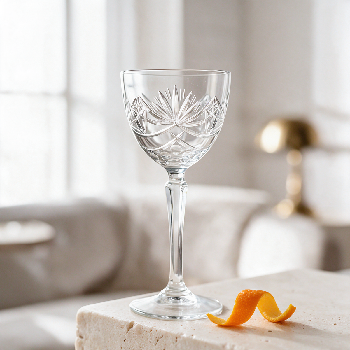 Vintage Cut Crystal Cocktail Glass - Margerie Crystal USA