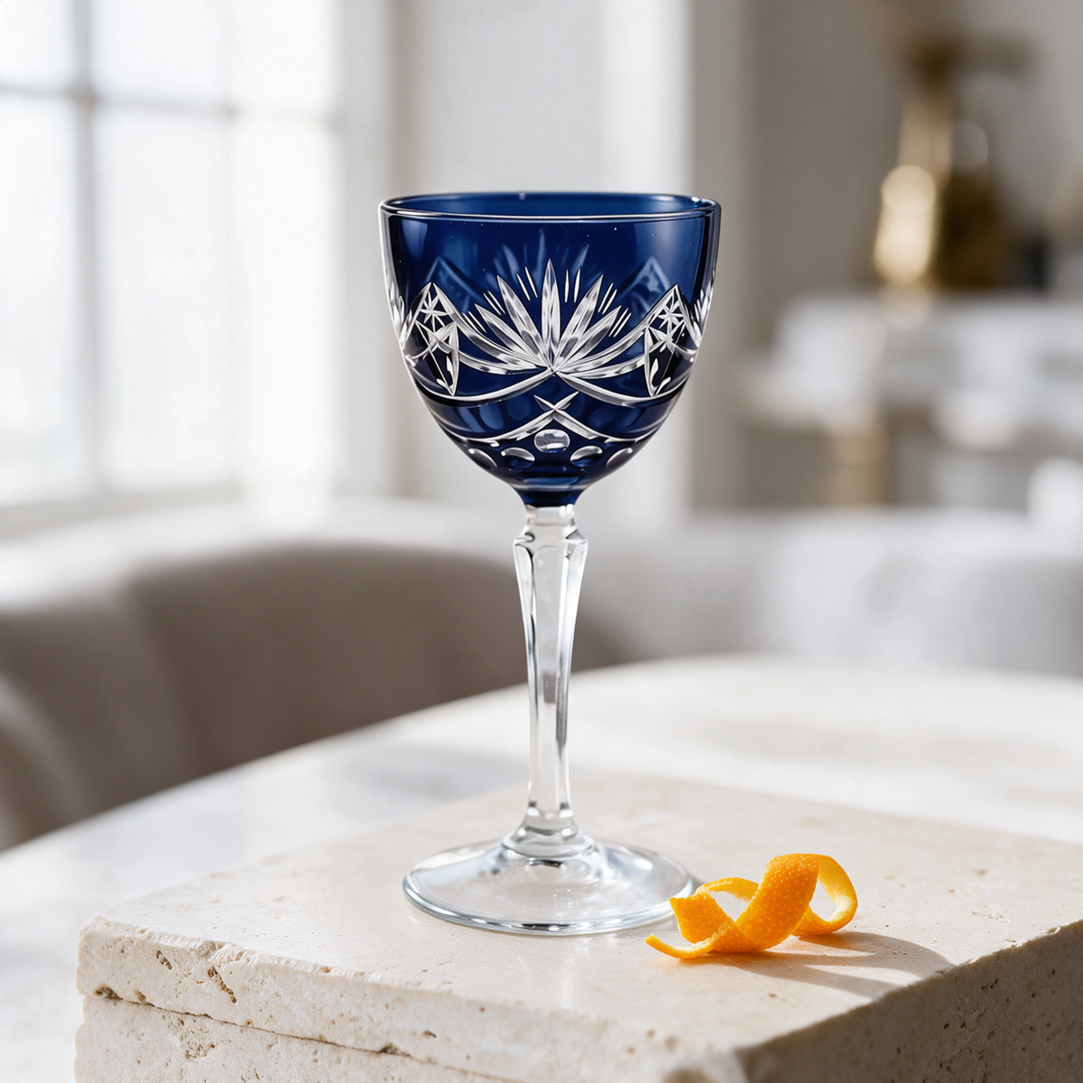 Vintage Cut Crystal Cocktail Glass - Margerie Crystal USA