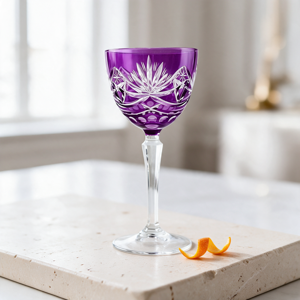 Vintage Cut Crystal Cocktail Glass - Margerie Crystal USA