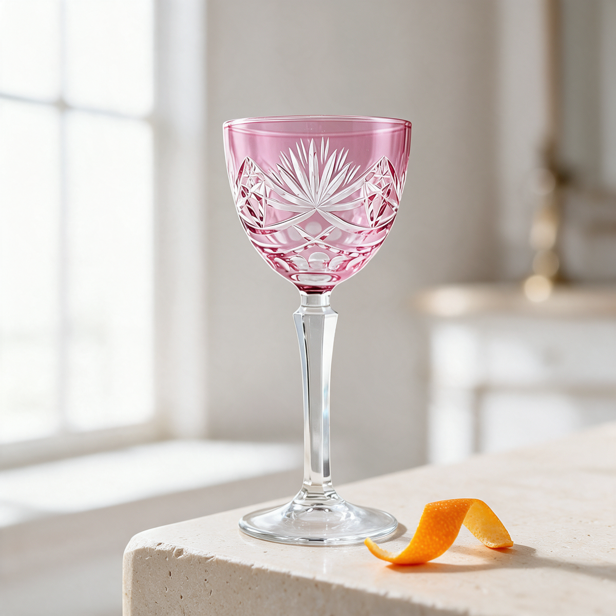 Vintage Cut Crystal Cocktail Glass - Margerie Crystal USA