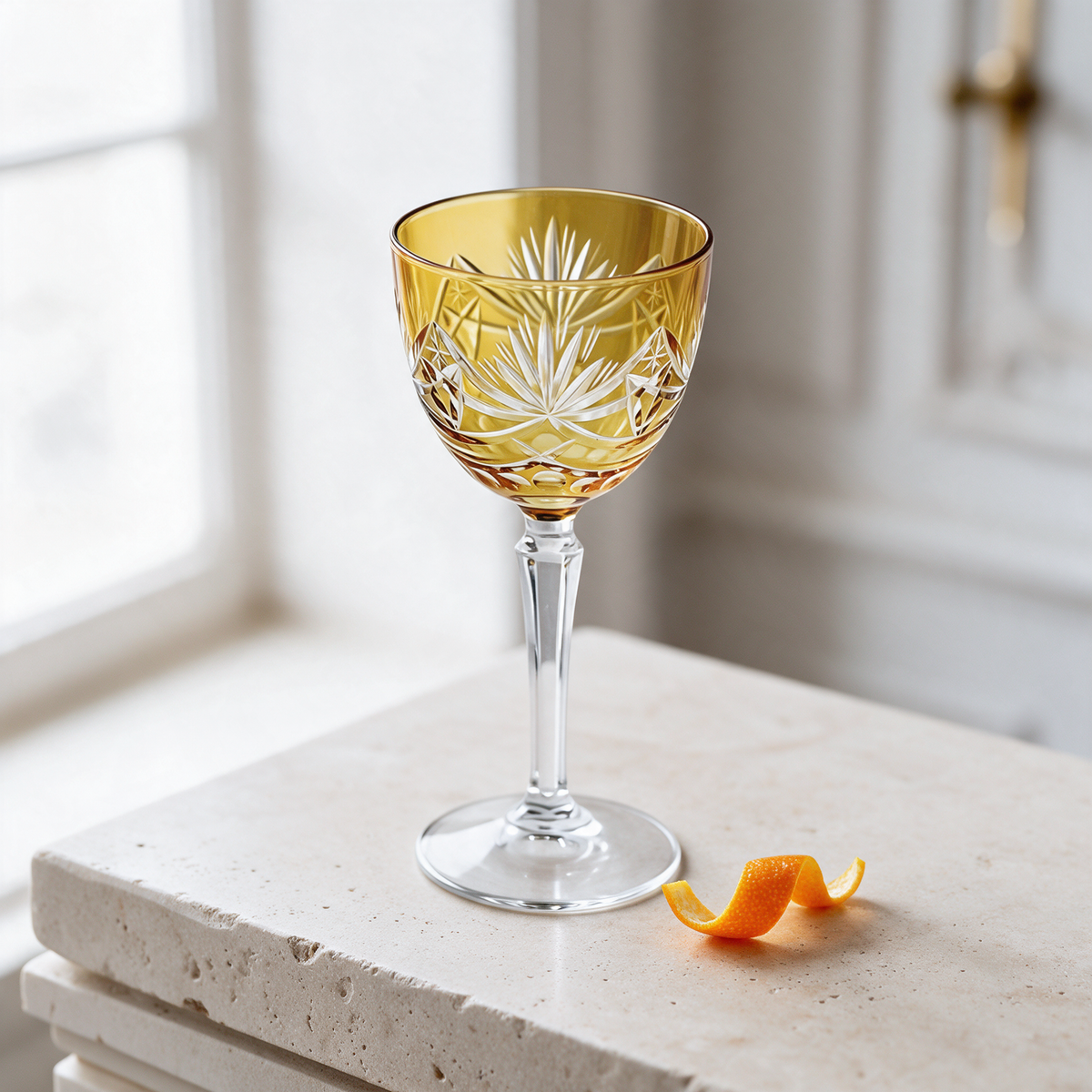 Vintage Cut Crystal Cocktail Glass - Margerie Crystal USA