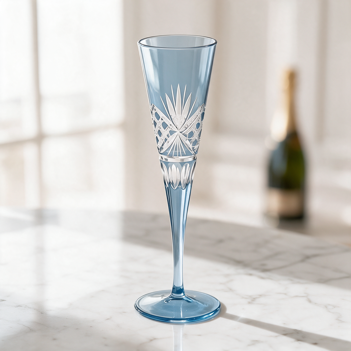 Victorian Cut Champagne Flute - Margerie Crystal USA