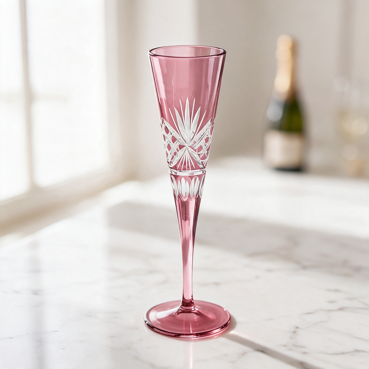 Victorian Cut Champagne Flute - Margerie Crystal USA