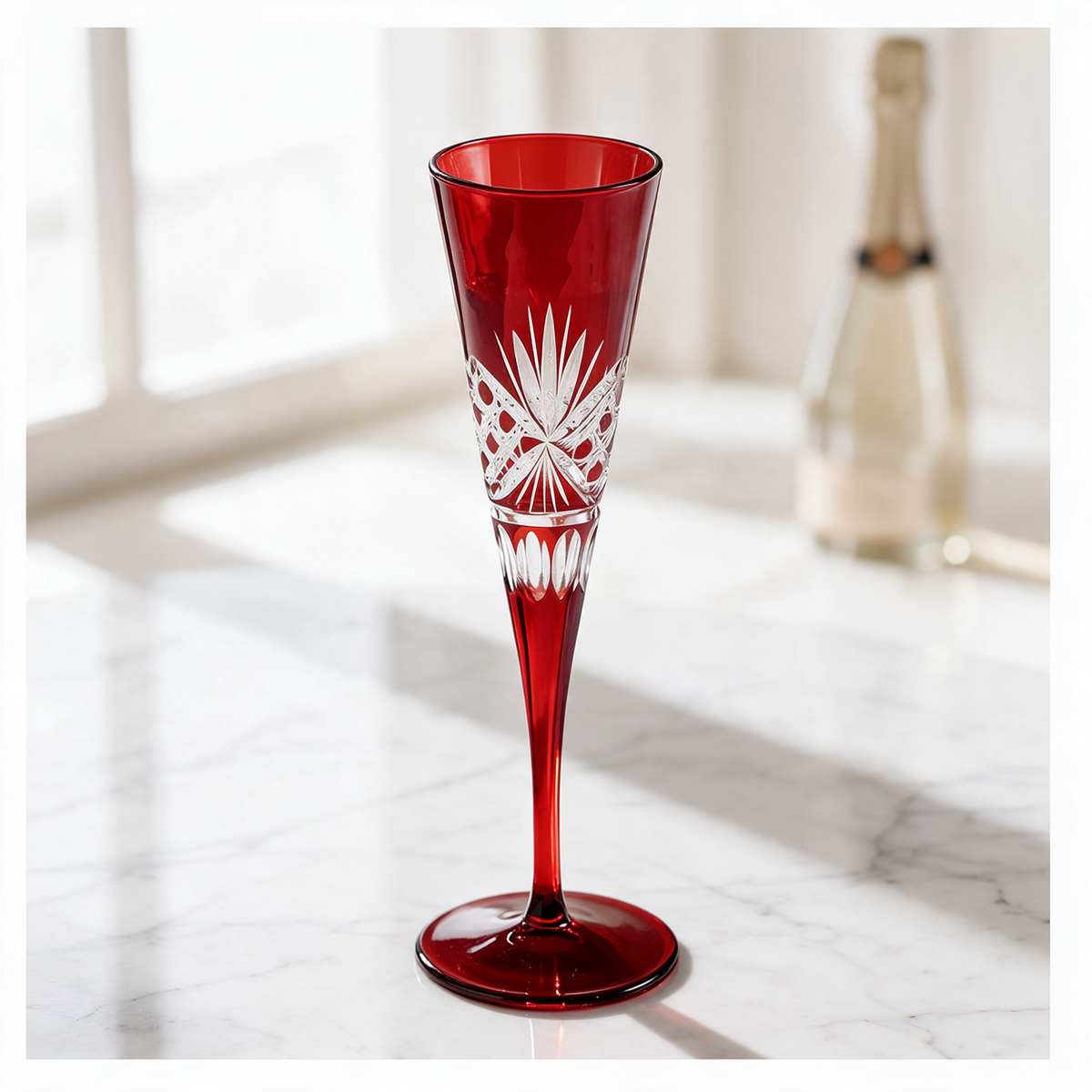 Victorian Cut Champagne Flute - Margerie Crystal USA