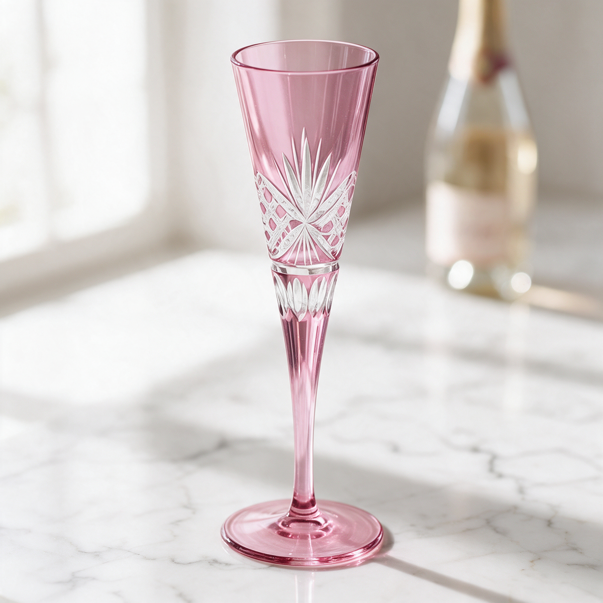 Victorian Cut Champagne Flute - Margerie Crystal USA