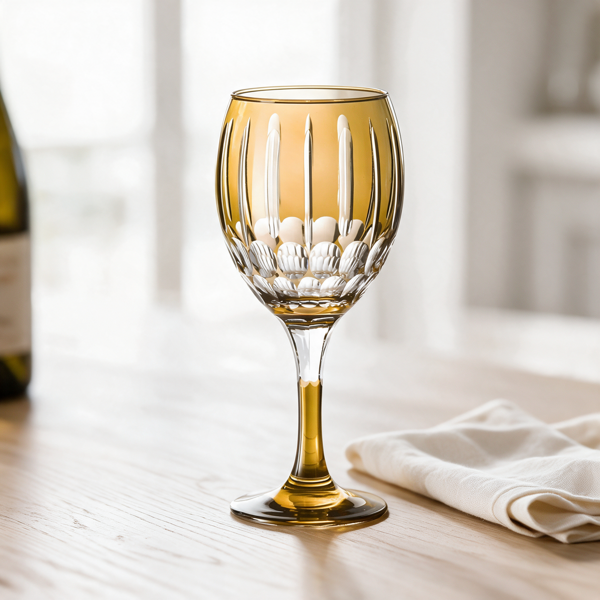 Mayfair Cut Crystal Wine Glass - Margerie Crystal USA
