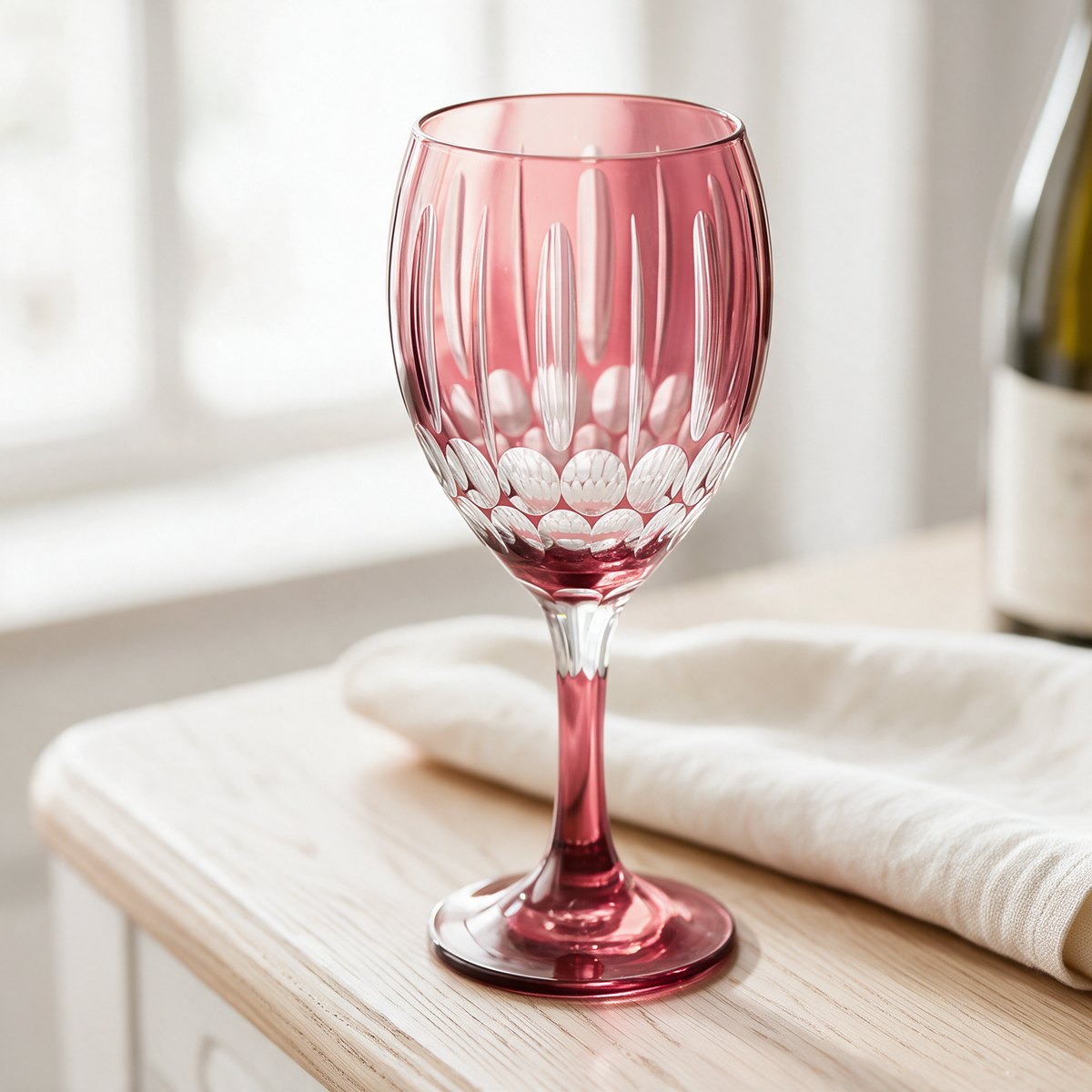 Mayfair Cut Crystal Wine Glass - Margerie Crystal USA
