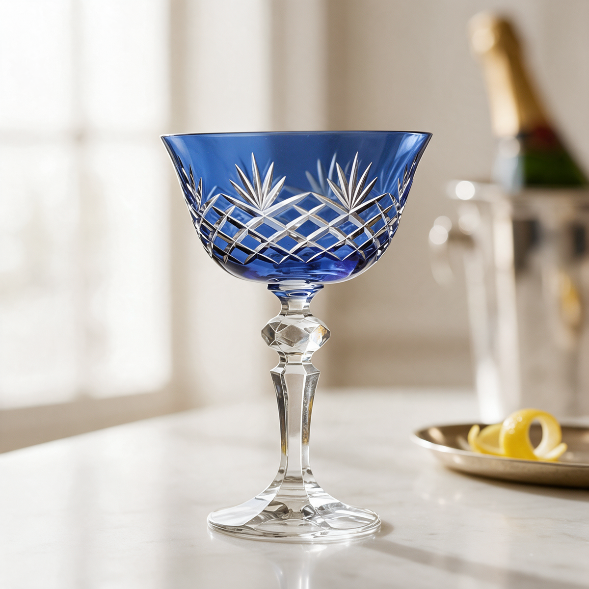 Ara Cut Crystal Champagne Coupe Glass