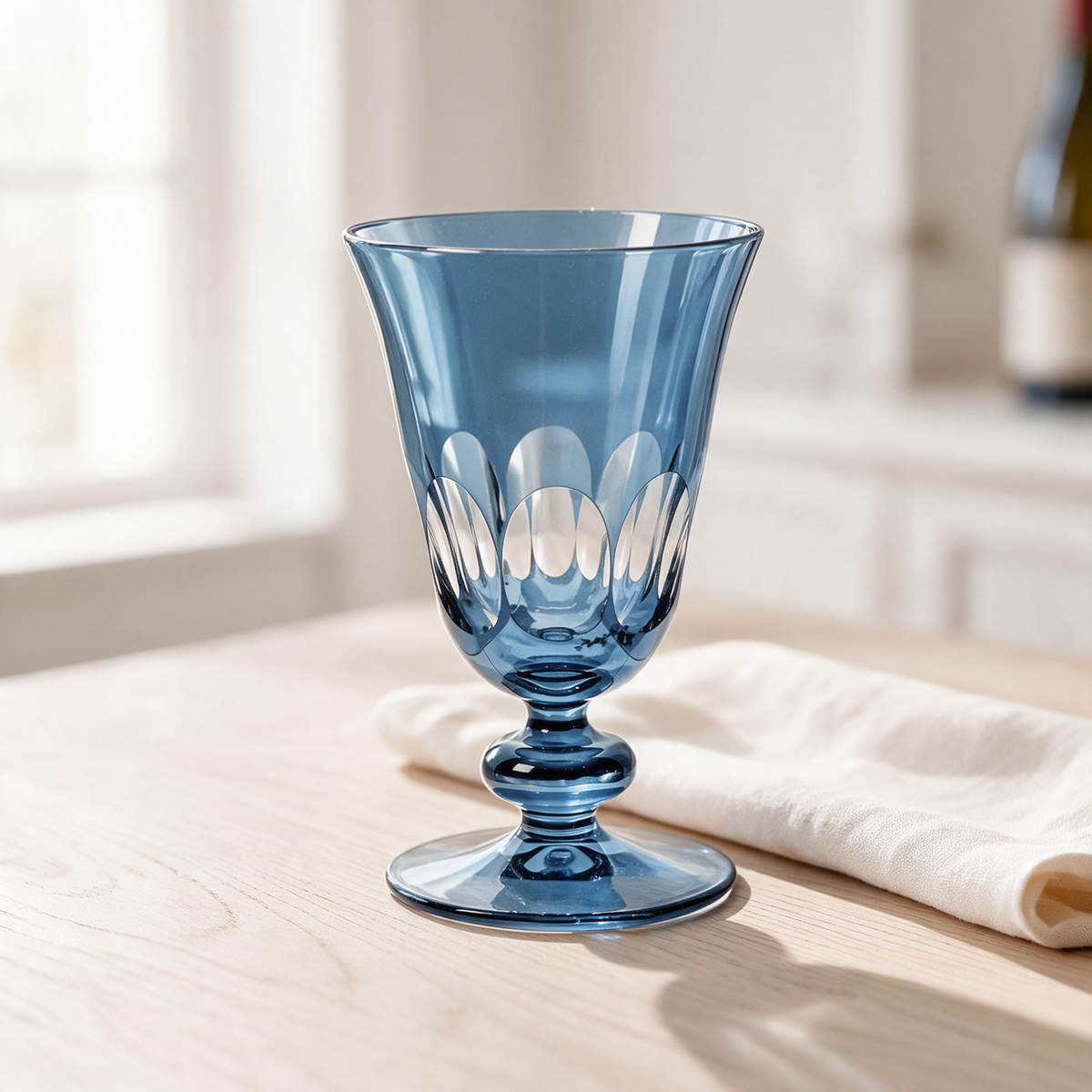 Nora Cut Crystal Wine Goblet - Margerie Crystal USA