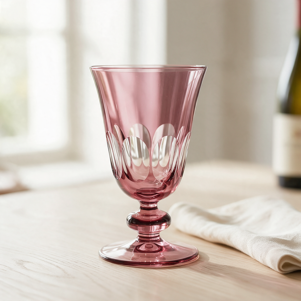 Nora Cut Crystal Wine Goblet - Margerie Crystal USA