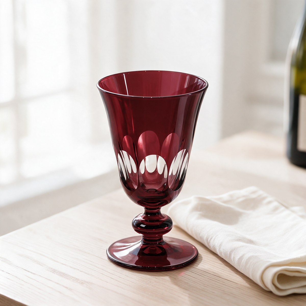 Nora Cut Crystal Wine Goblet - Margerie Crystal USA