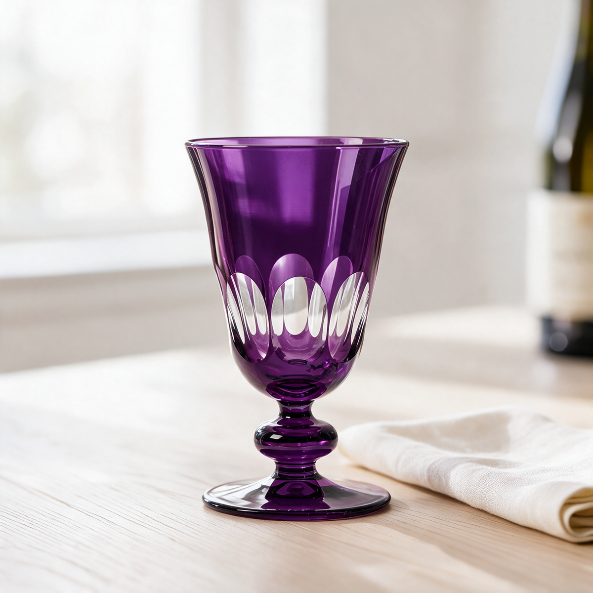 Nora Cut Crystal Wine Goblet - Margerie Crystal USA