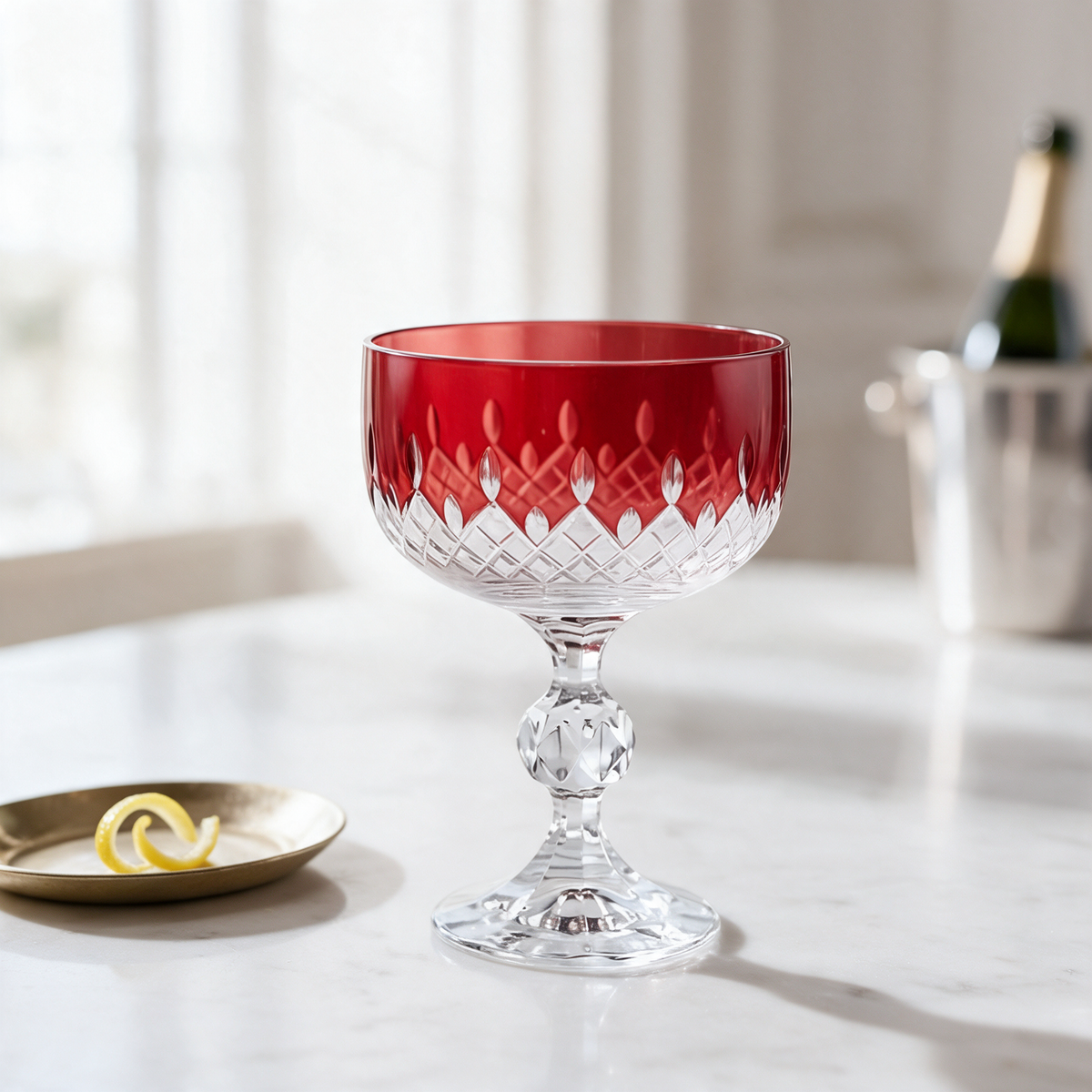 Aria Cut Crystal Champagne Coupe Glass