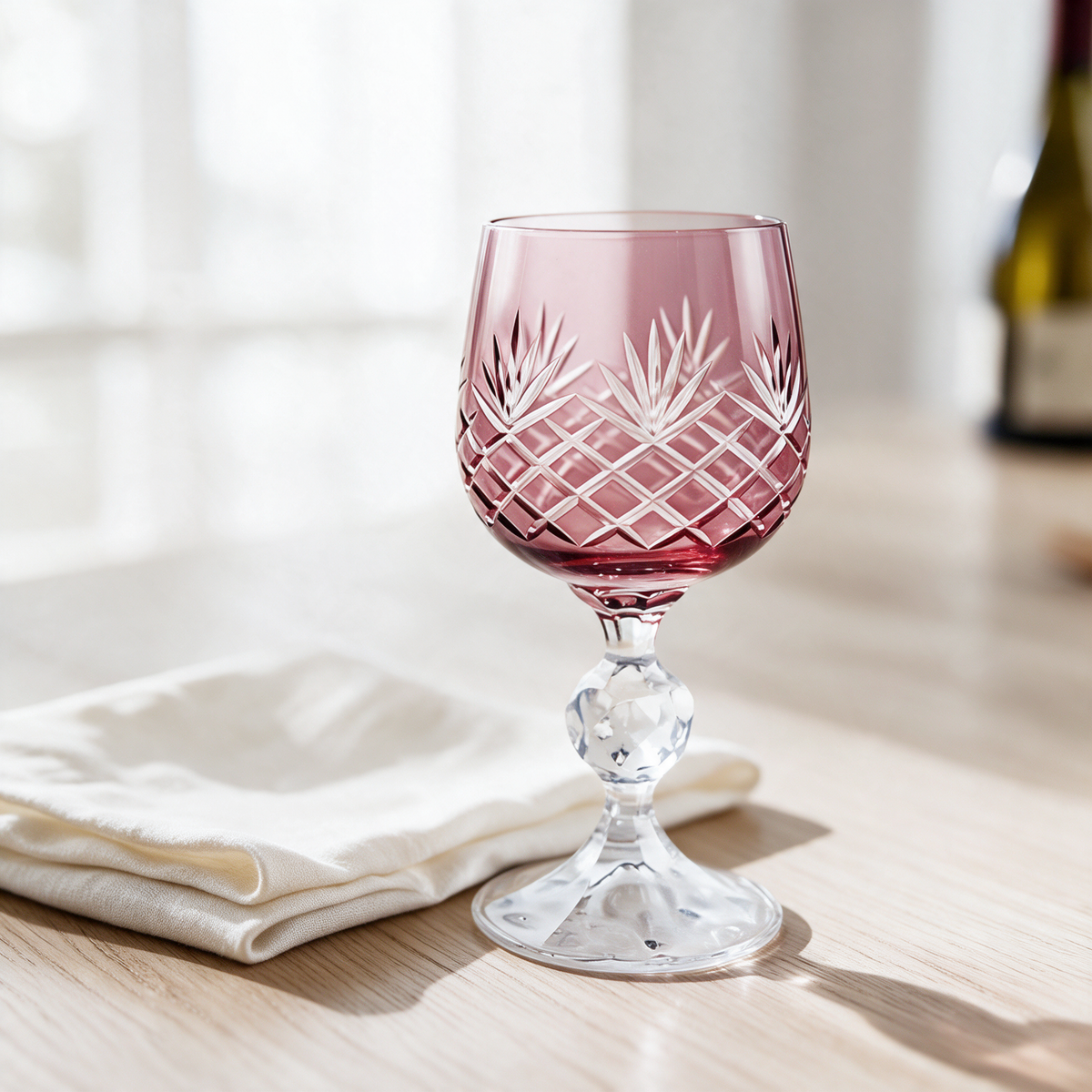 Ara Cut Crystal Wine Goblet