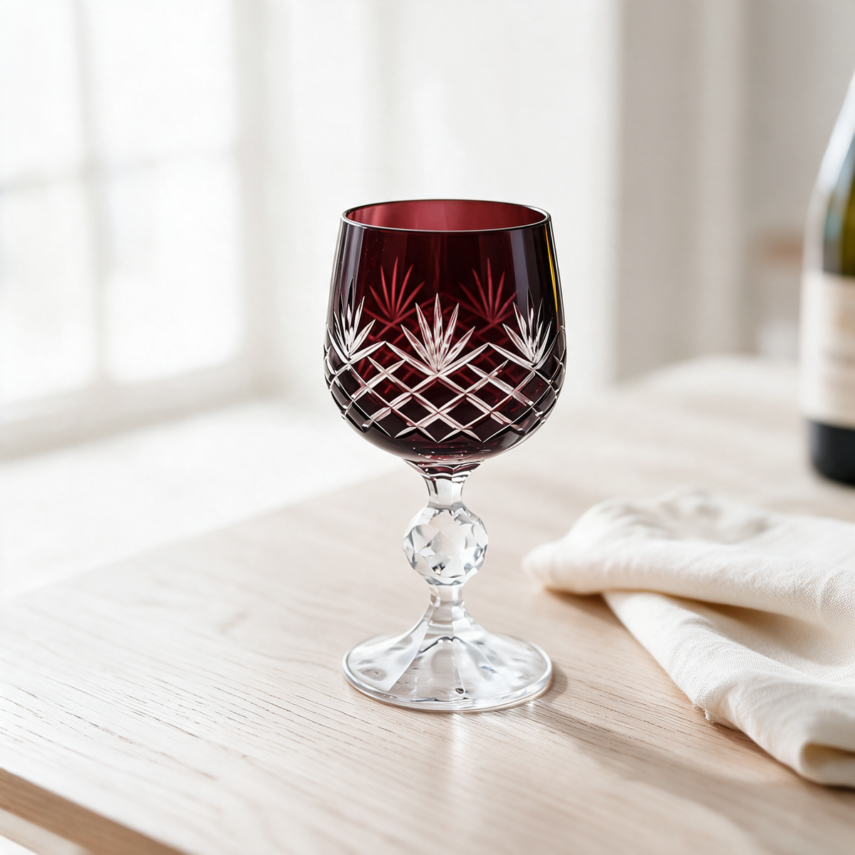 Ara Cut Crystal Wine Goblet