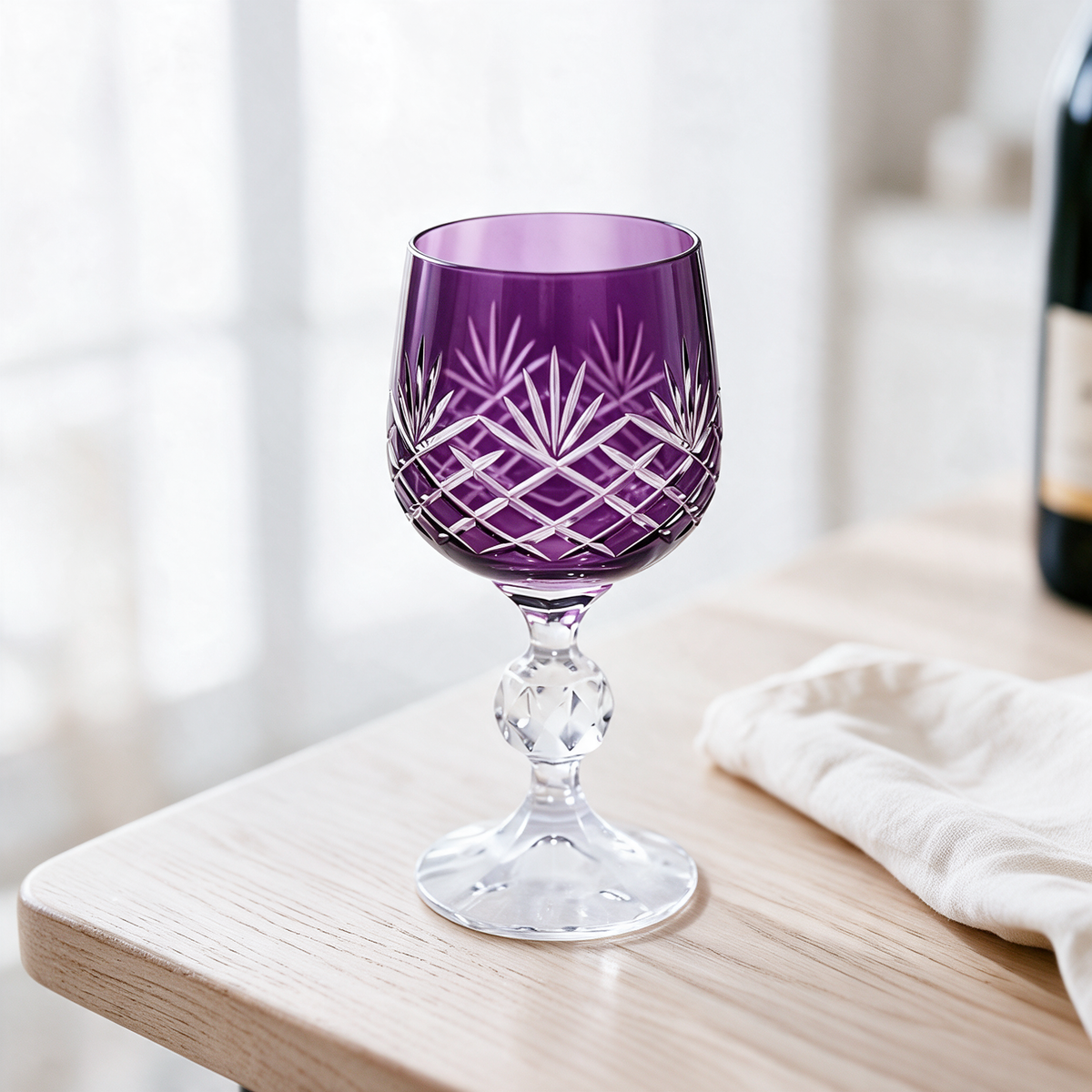 Ara Cut Crystal Wine Goblet