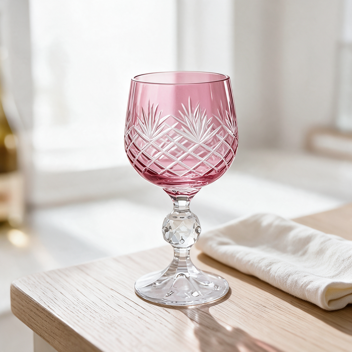 Ara Cut Crystal Wine Goblet