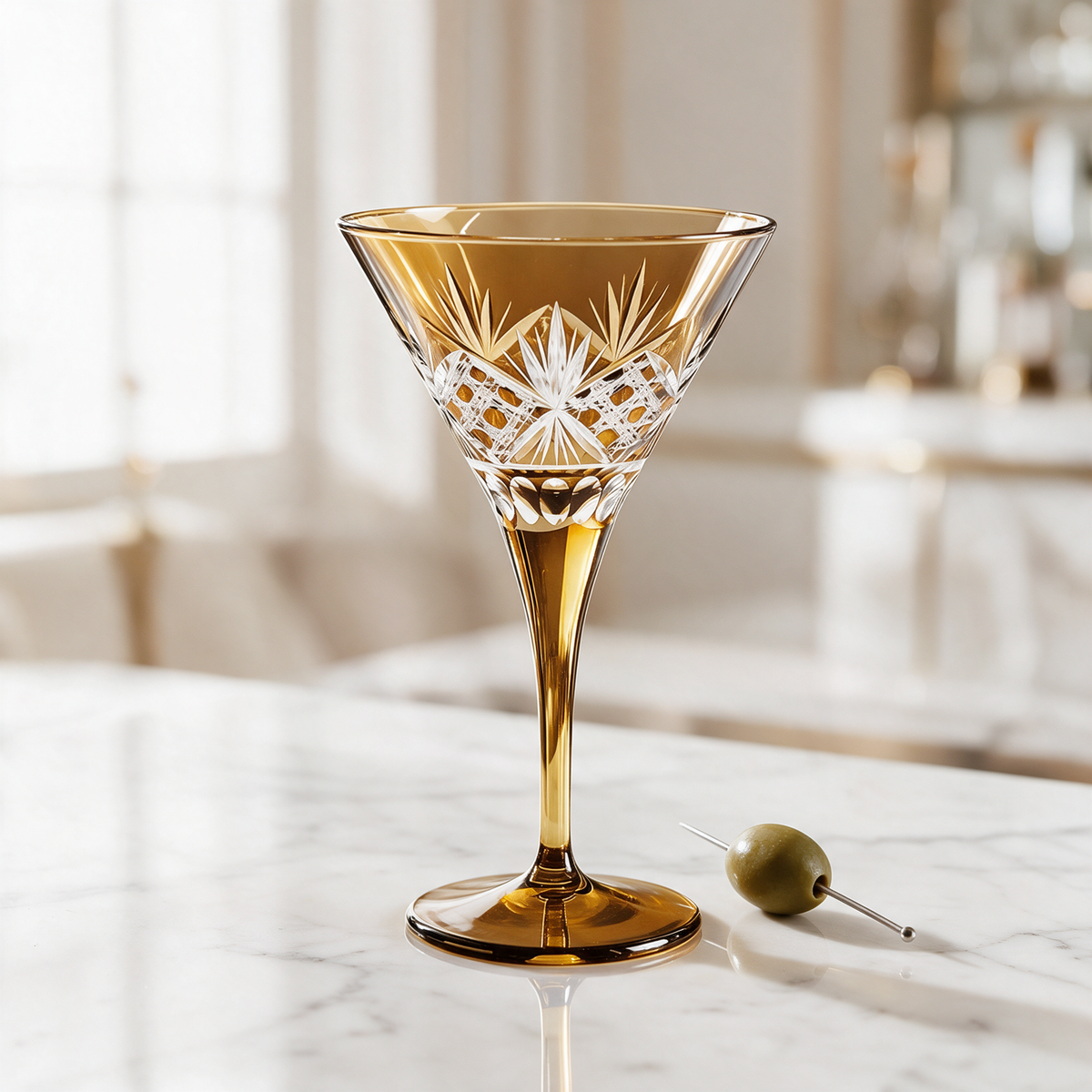 Victorian Cut Martini Glass