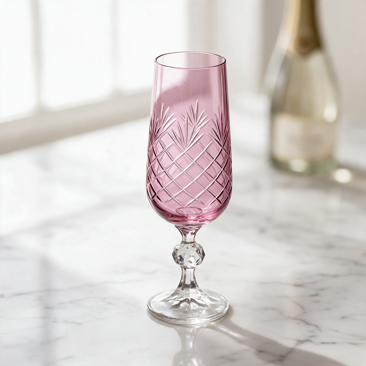 Ara Cut Crystal Champagne Flute