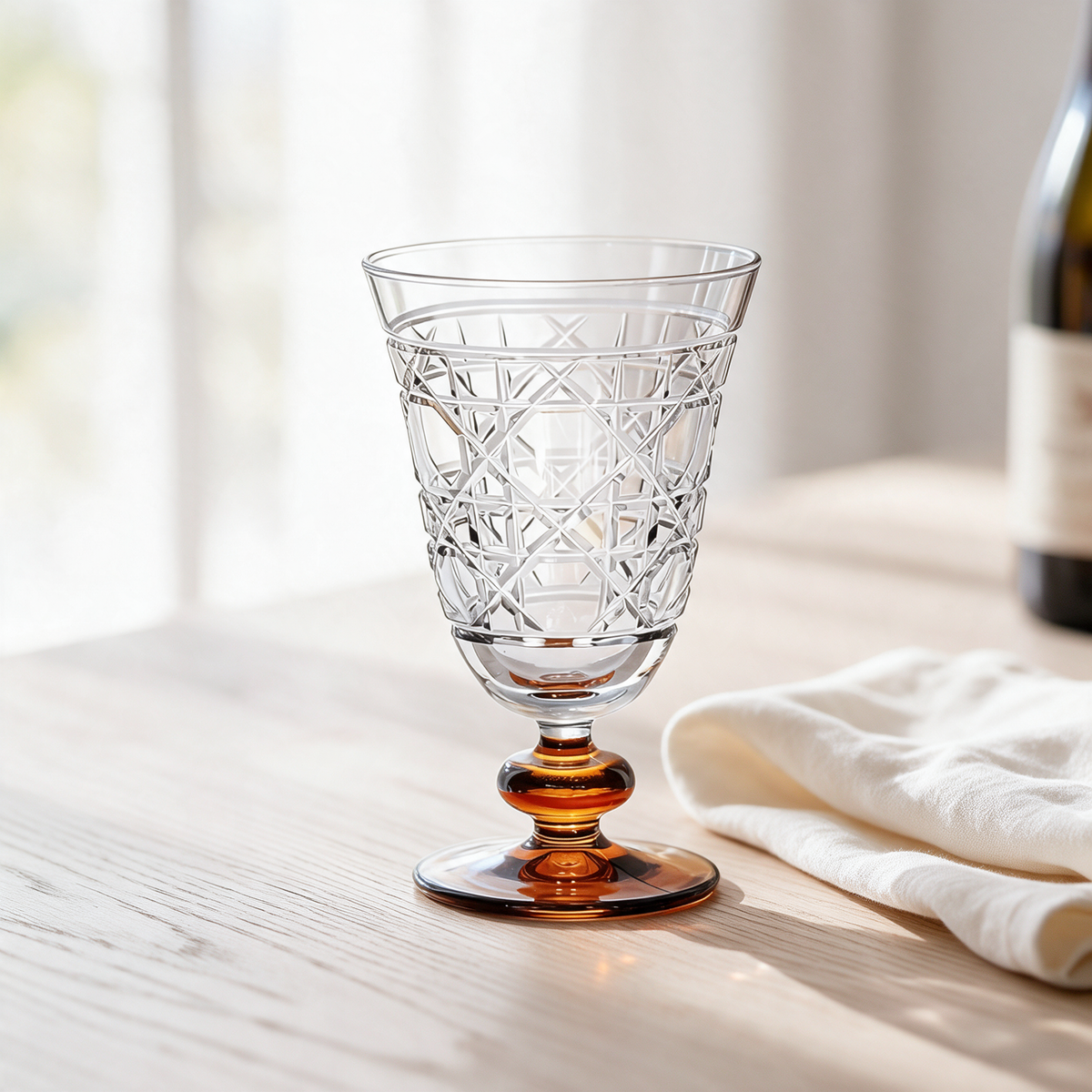 Gloria Hybrid Cut Crystal Wine Goblet