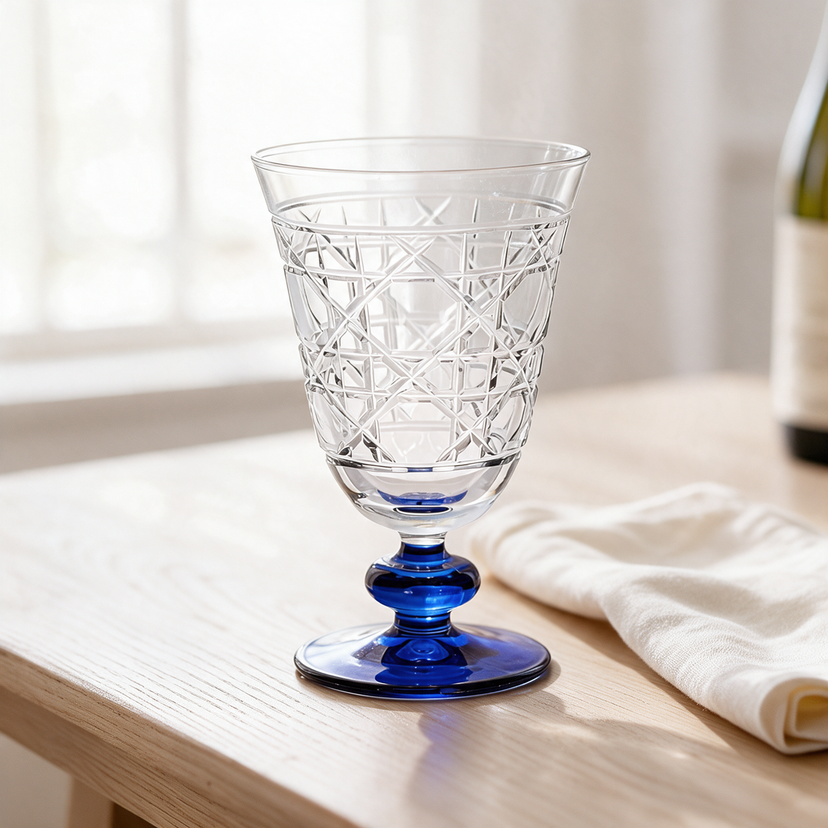 Gloria Hybrid Cut Crystal Wine Goblet