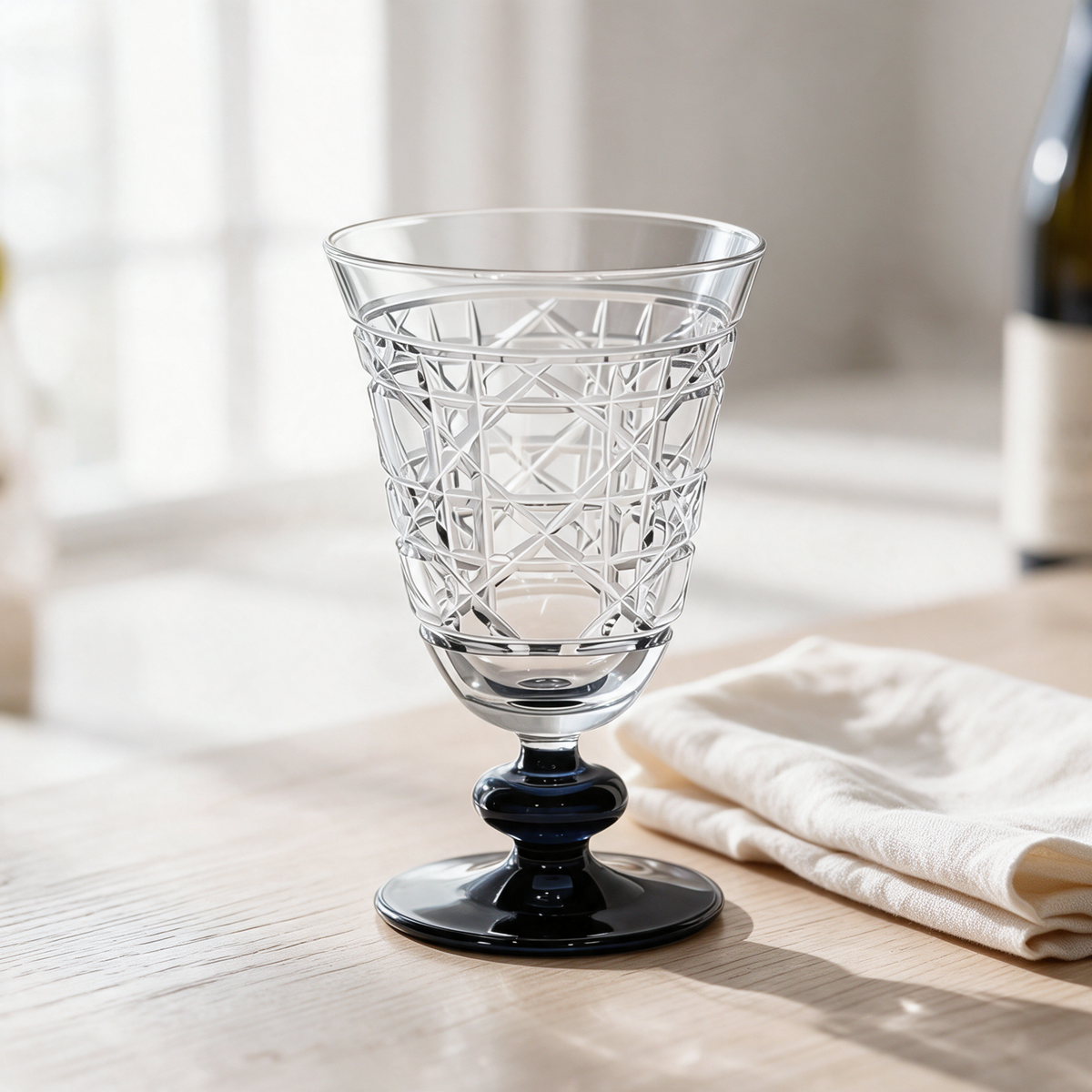 Gloria Hybrid Cut Crystal Wine Goblet