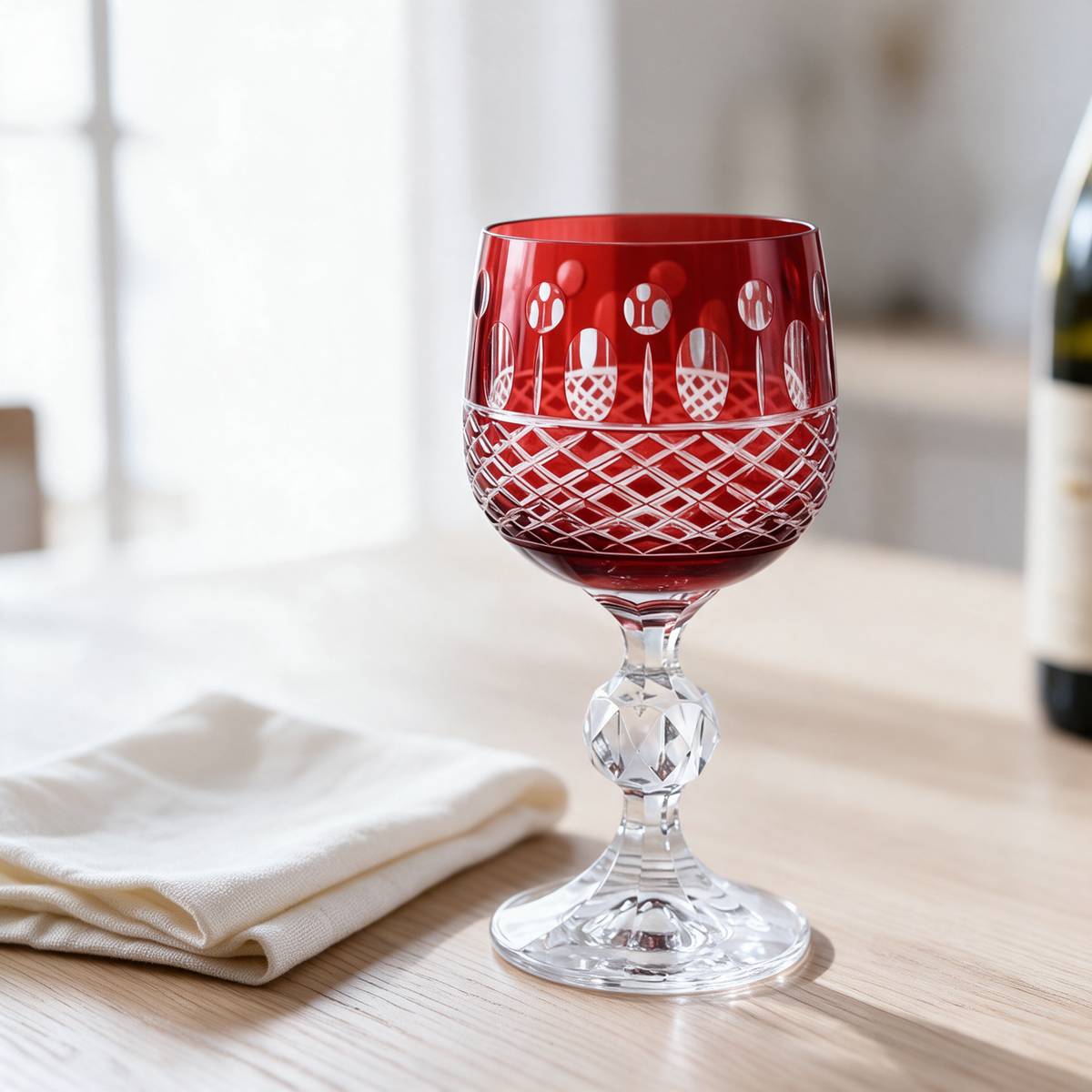 Ophelia Cut Crystal Wine Goblet