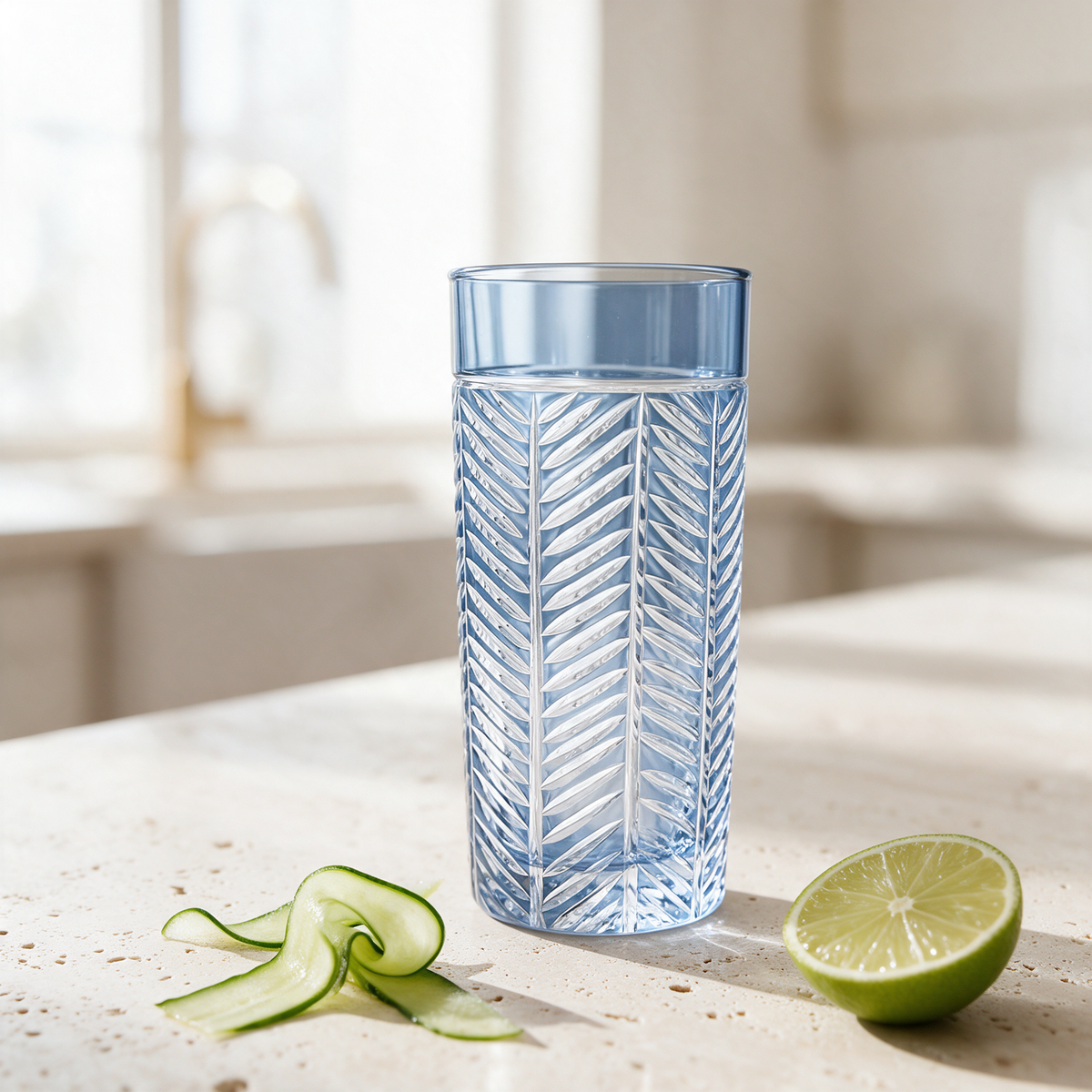 Lanza Cut Crystal Highball Glass - Margerie Crystal USA