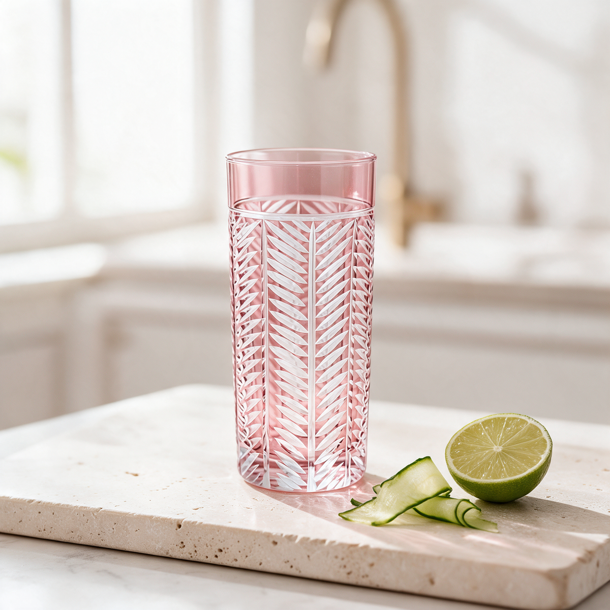 Lanza Cut Crystal Highball Glass - Margerie Crystal USA