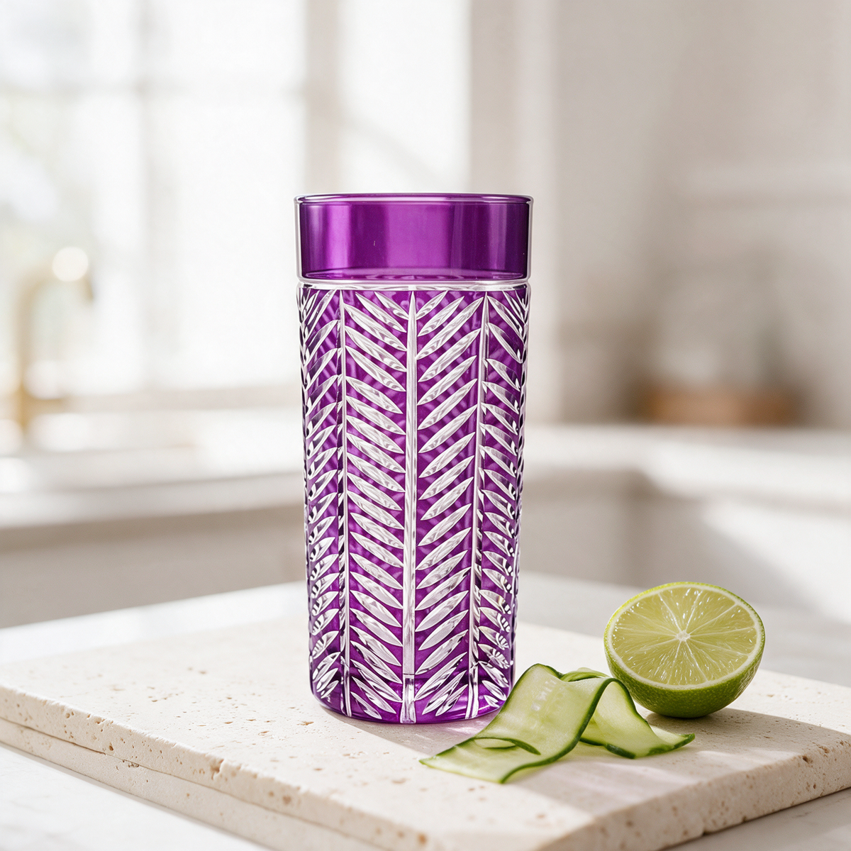 Lanza Cut Crystal Highball Glass - Margerie Crystal USA