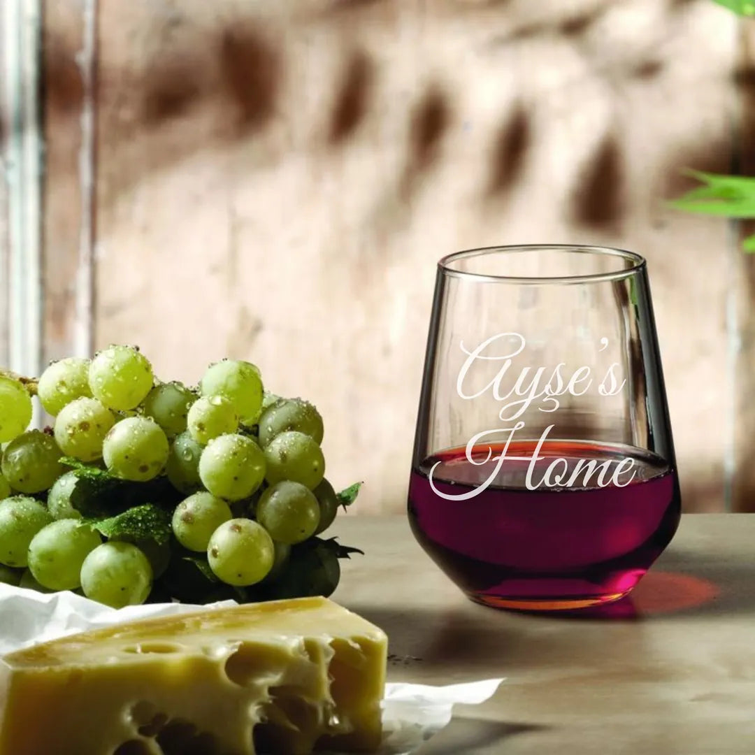 Personalized Water & Beverage Glasses - Set of 2 - Margerie Crystal USA