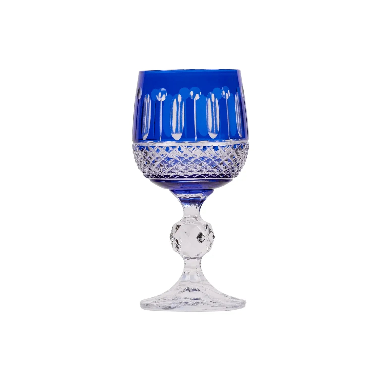 Ophelia Cut Crystal Wine Goblet - Set Of 2 - Margerie Crystal USA