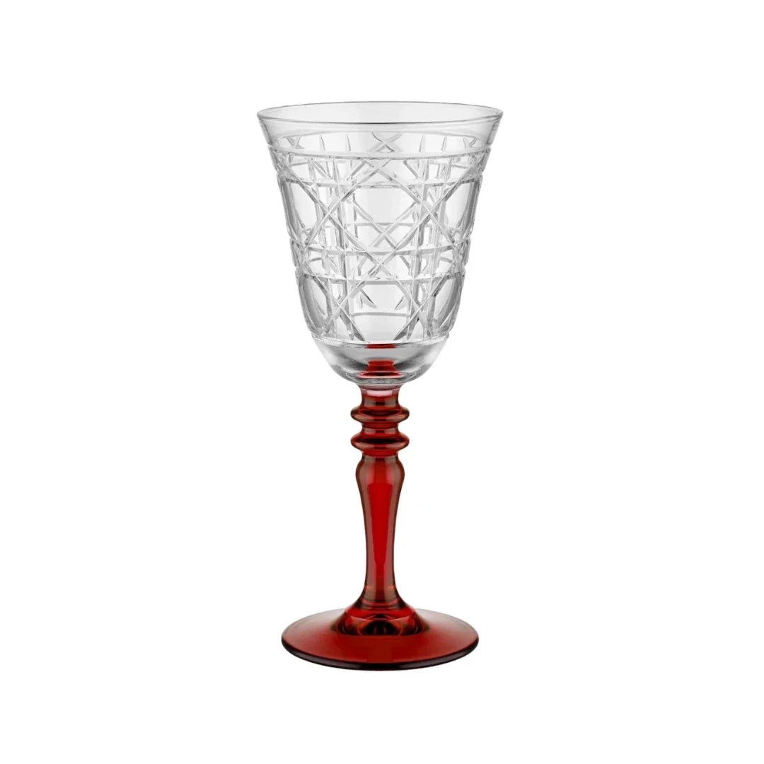 Gloria Hybrid Cut Crystal Wine Glasses - Set Of 2 - Margerie Crystal USA