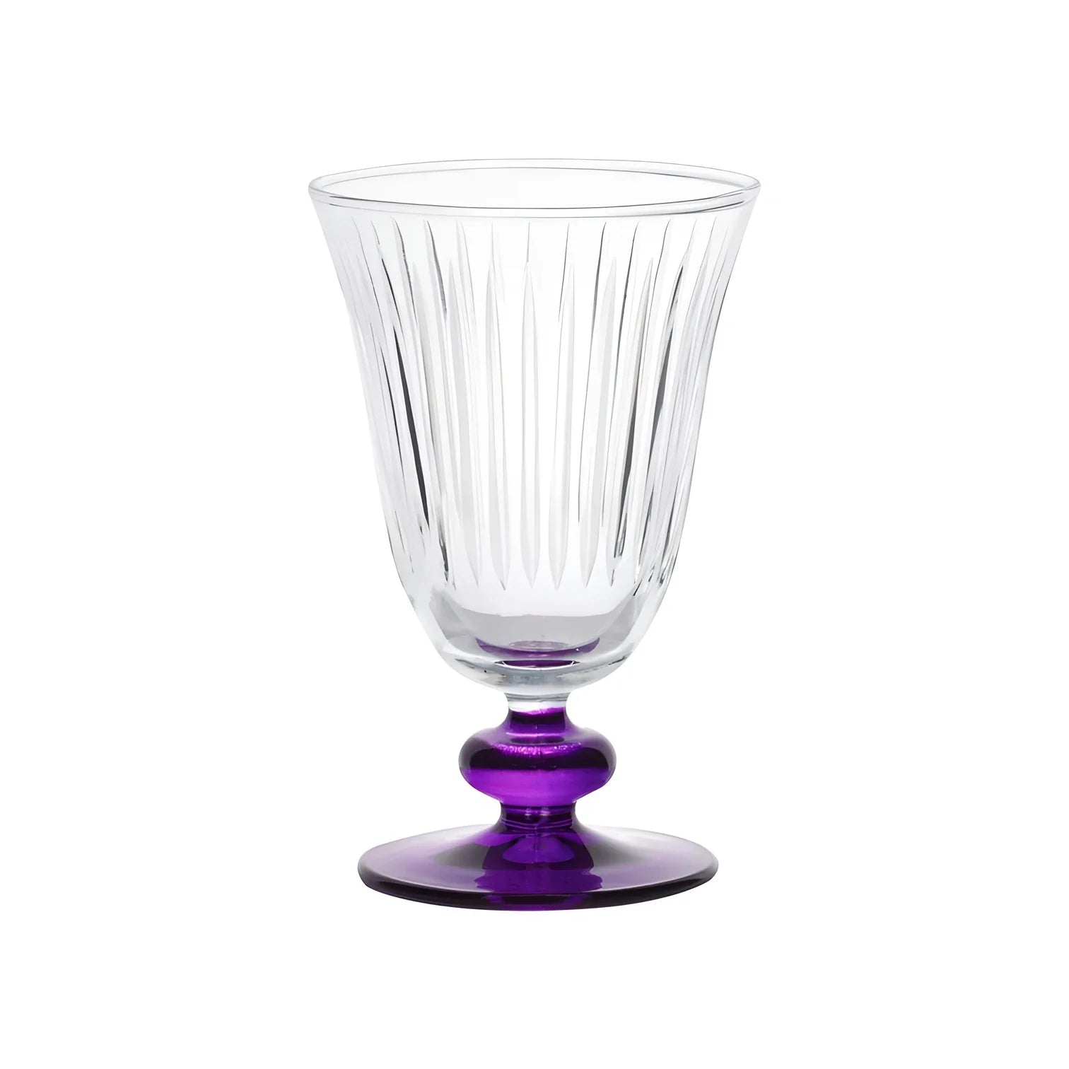 Stella Hybrid Cut Crystal Wine Goblet - Set Of 2 - Margerie Crystal USA